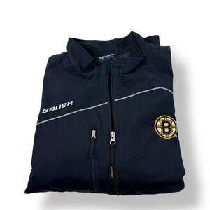 Bauer Team Boston Bruins Black Full Zip Jacket Mens Size Large NHL Hockey